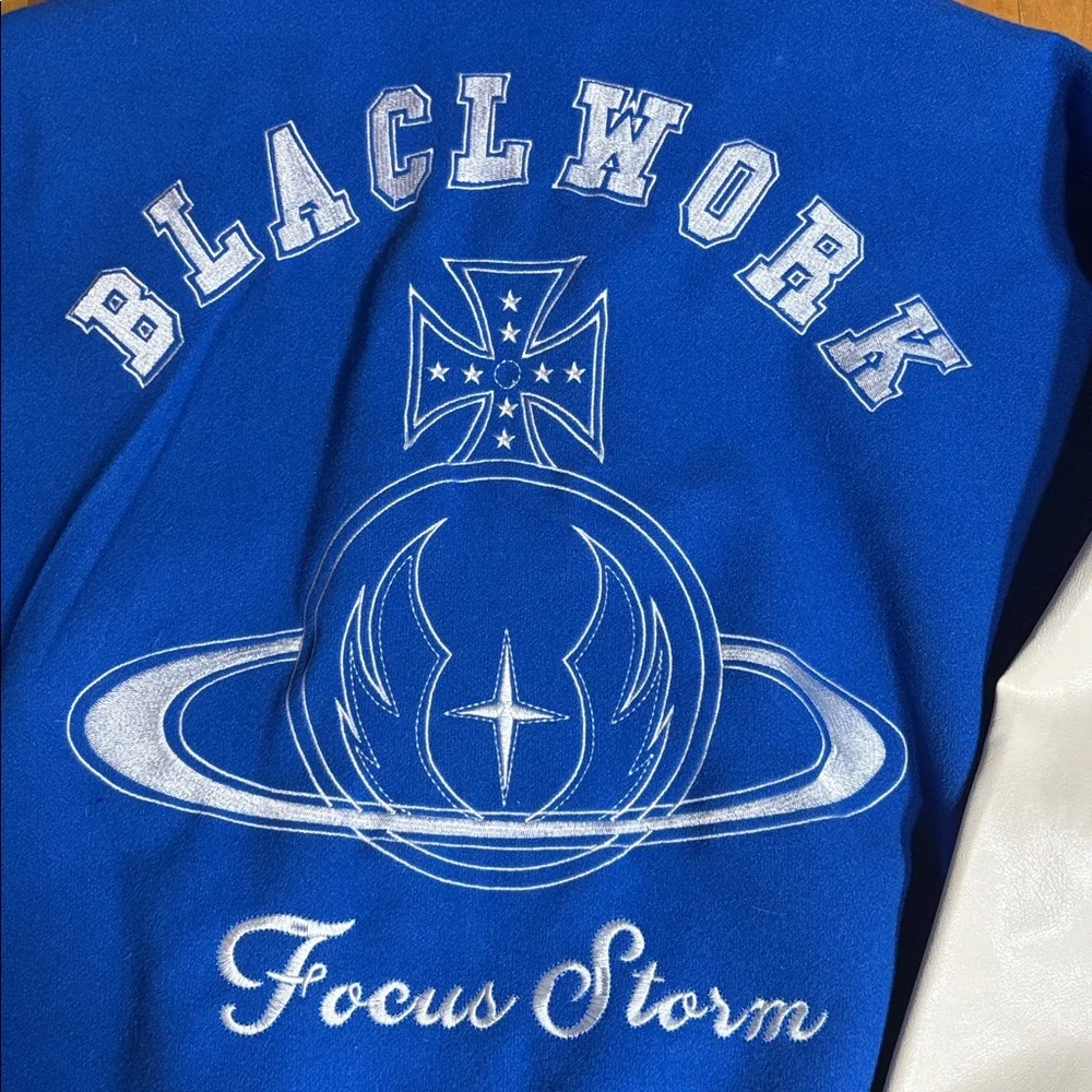 Aelfric Eden Focus Storm Blue and White Varsity Jacket - Picture 7 of 9